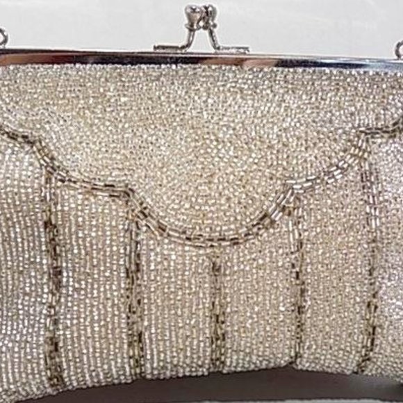 Bags Vintage Silver Beaded Purse Poshmark